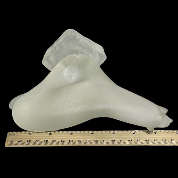 Stylized Abstract Frosted‎ Crystal Art Glass Polar Bear Figurine Paperweight MCM - Picture 9 of 10